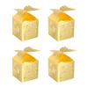 PATIKIL 2"x2"x3.1" Favor Boxes, 25 Pack Paper Laser Cut Candy Boxes Hollow Butterfly Gift Box for Wedding Bridal Shower Birthday Party Anniversary, Gold Tone view 1
