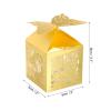 PATIKIL 2"x2"x3.1" Favor Boxes, 25 Pack Paper Laser Cut Candy Boxes Hollow Butterfly Gift Box for Wedding Bridal Shower Birthday Party Anniversary, Gold Tone view 2