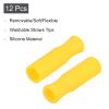 uxcell 12pcs Silicone Straw Tips, Metal Straw Covers, Soft Reusable Straws Tips Fit for 1/4 Inch(6mm) OD Stainless Steel Straws, Yellow view 3
