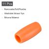 uxcell 11pcs Silicone Straw Tips, Metal Straw Covers, Soft Reusable Straws Tips Fit for 1/2 Inch(12mm) OD Stainless Steel Straws, Orange view 3