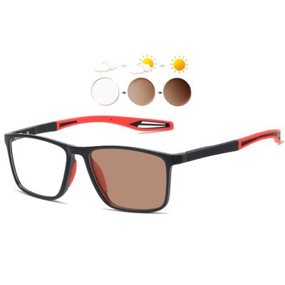 KOOSUFA Photochromic Reading Glasses Blue Light Blocking 1.50 Sun Readers Eyeglasses UV Protection TR90 Lightweight Sunglasses Eyewear for Men Women 3 in 1 Lenses, Brown Lens/black red