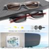 KOOSUFA Photochromic Reading Glasses Blue Light Blocking 1.50 Sun Readers Eyeglasses UV Protection TR90 Lightweight Sunglasses Eyewear for Men Women 3 in 1 Lenses, Brown Lens/black red view 3