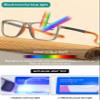 KOOSUFA Photochromic Reading Glasses Blue Light Blocking 1.50 Sun Readers Eyeglasses UV Protection TR90 Lightweight Sunglasses Eyewear for Men Women 3 in 1 Lenses, Brown Lens/black red view 4