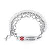 mnmhope 7.5"-9" Adjustable Medical alert bracelets for Women/Men Stainless steel Interchangeable Medical bracelets (with engraved diabetes on insulin-Multi-level) view 1