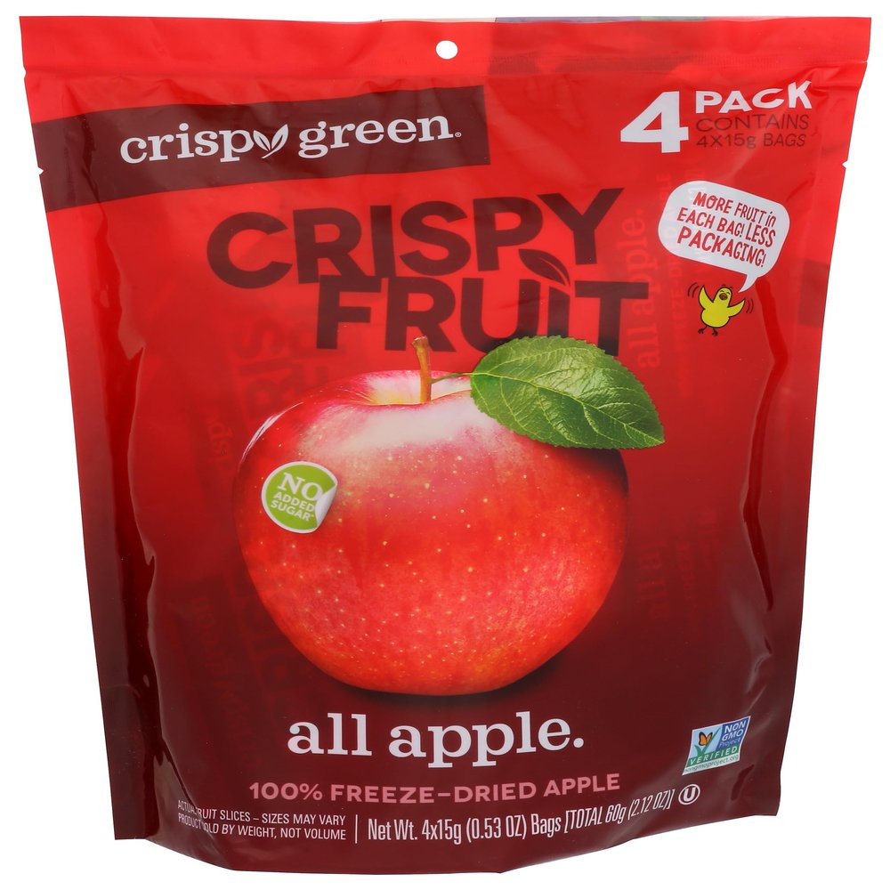 Crispy Green All Apple 100% Freeze-Dried Apple, No Added Sugar, Vegan Friendly, Kosher, Gluten Free & Non-GMO, 2.12 Ounce (Pack of 8)