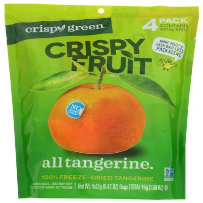 Crispy Green All Tangerine 100% Freeze-Dried Tangerine, No Added Sugar, Vegan Friendly, Kosher, Gluten Free & Non-GMO, 1.69 Ounce (Pack of 8)