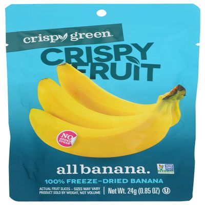 Crispy Green Crispy Fruit 100% Freeze-Dried Banana, No Added Sugar, Vegan Friendly, Kosher, Gluten Free & Non-GMO, 0.85 Ounce (Pack of 12)
