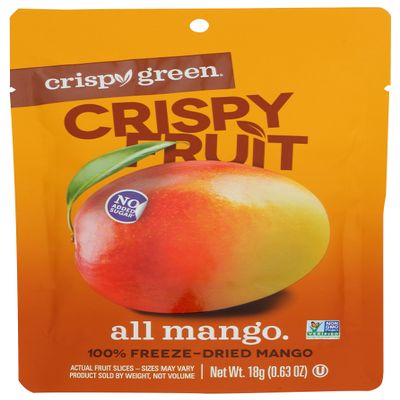 Crispy Green All Mango 100% Freeze-Dried Mango, No Added Sugar, Vegan Friendly, Kosher, Gluten Free & Non-GMO, 2.54 Ounce (Pack of 8)