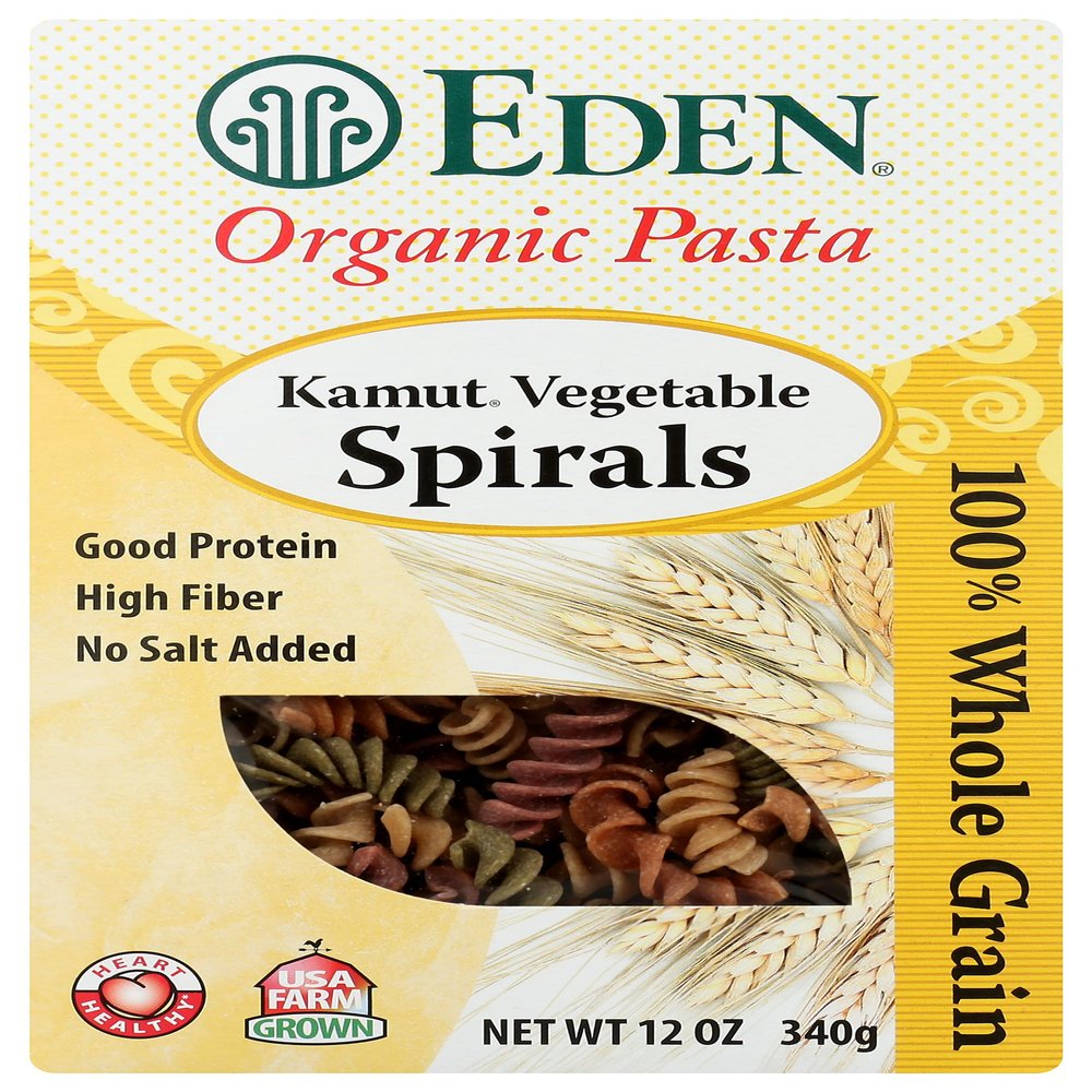 Eden Foods Organic Kamut Spirals Whole Grain Pasta, No Salt Added, 12 Ounces (Pack Of 6)