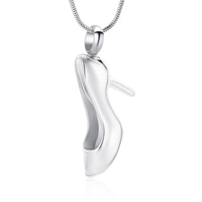 BIAIHQIE Stainless Steel High-Heeled Shoes Urn Pendant Necklace Ash Memorial Keepsake Cremation Jewelry For Women,2