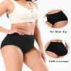 Molasus Incontinence Underwear for Women High Absorbency Period Leakproof Cotton Underwear Heavy Flow Menstrual Protective Panties Bladder Control Briefs 3 Pack,Black,Medium view 3