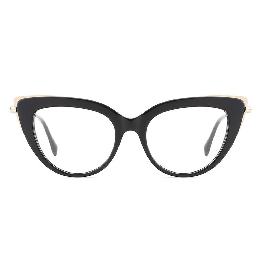 AOOLIA Cat Eye Reading Glasses for Women Computer Blue Light Blocking Readers Anti Glare Metal Frame Fashion Eyewear (Black, 2.75, multiplier_x)