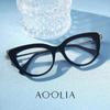 AOOLIA Cat Eye Reading Glasses for Women Computer Blue Light Blocking Readers Anti Glare Metal Frame Fashion Eyewear (Black, 2.75, multiplier_x) view 3