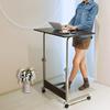 POCHY Overbed Table Height Adjustable Mobile Standing Desk Carbon Steel Bracket Laptop Desk with Wheels Rolling Overbed Bedside view 2