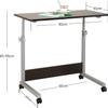 POCHY Overbed Table Height Adjustable Mobile Standing Desk Carbon Steel Bracket Laptop Desk with Wheels Rolling Overbed Bedside view 3