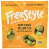 Freestyle Snacks Green Olives, Lemon Garlic, All Natural, Low Calorie, Kosher, Gluten Free & Non-GMO, 4 Ounce (Pack of 6) view 1