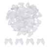 MECCANIXITY 100Pcs Mini Ribbon Bow 1" Mini Fabric Satin Ribbon Flower Bows for Craft DIY Sewing Wedding Birthday Party White view 1