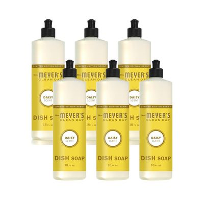 Mrs. MEYER'S CLEAN DAY Liquid Dish Soap Daisy, 16 Fl Oz (Pack of 6)