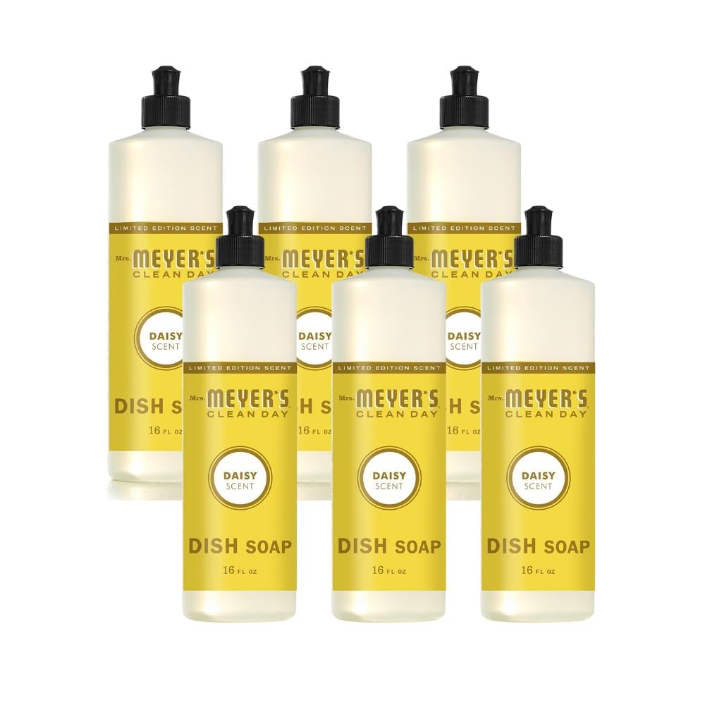 Mrs. MEYER'S CLEAN DAY Liquid Dish Soap Daisy, 16 Fl Oz (Pack of 6)