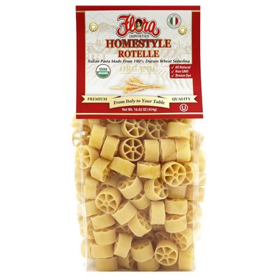 Flora Fine Foods Organic Homestyle Rotelle (Wagon Wheels)