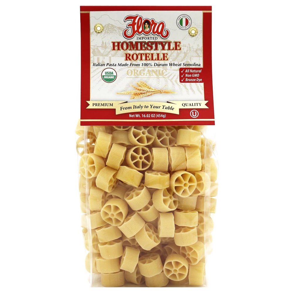 Flora Fine Foods Organic Homestyle Rotelle (Wagon Wheels)