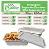 EcoQuality 22oz Disposable Bowls with Fiber Lids - Rectangular Compostable Sugarcane Fiber Biodegradable Paper Bowls Eco-Friendly Take Out Food Storage Containers, Microwave Safe, Meal Prep (400) view 2