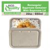 EcoQuality 22oz Disposable Bowls with Fiber Lids - Rectangular Compostable Sugarcane Fiber Biodegradable Paper Bowls Eco-Friendly Take Out Food Storage Containers, Microwave Safe, Meal Prep (400) view 4