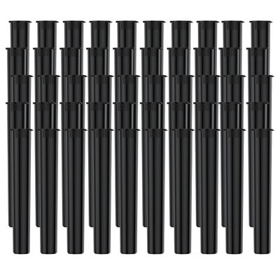 116mm Black King-Size Plastic Pill Tube with Squeeze Pop Top Caps (50 Pack), Urekt Child Resistant Storage Pill Box Pill Holder Waterproof Medicine Container