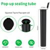 116mm Black King-Size Plastic Pill Tube with Squeeze Pop Top Caps (50 Pack), Urekt Child Resistant Storage Pill Box Pill Holder Waterproof Medicine Container view 2