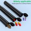 116mm Black King-Size Plastic Pill Tube with Squeeze Pop Top Caps (50 Pack), Urekt Child Resistant Storage Pill Box Pill Holder Waterproof Medicine Container view 4