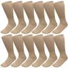 Falari 12-Pack Crew Length Diabetic and Circulatory Non Binding Physicians Approved Socks (9-11, Khaki) view 1