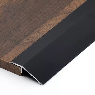 Doorway Floor Transition Strip Carpet to Wood, Entry Ramps for Home Stair Steps, 3.5cm Wide Aluminum Thresholds Reducer (Black Length 95cm/37 in)