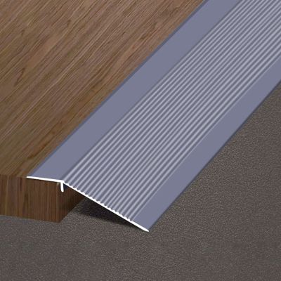Doorways Transition Strips for Uneven Floors, 10cm Wide Carpet Edge Trim Aluminum Thresholds Reducer, Hallway Entrance Front Door (Gray Length 95cm/37 in)