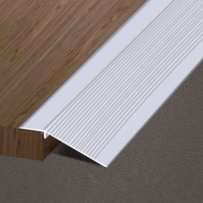 Doorways Transition Strips for Uneven Floors, 10cm Wide Carpet Edge Trim Aluminum Thresholds Reducer, Hallway Entrance Front Door (Silver Length 110cm/43 in)