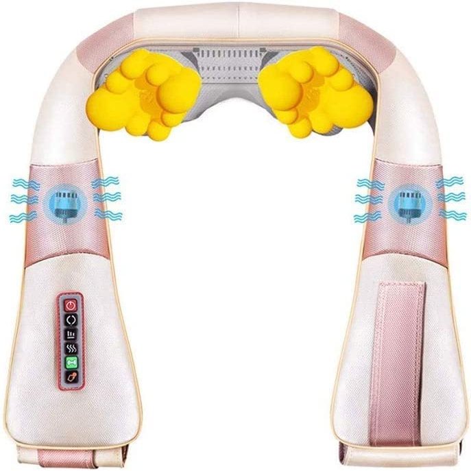 CAFFIA Shiatsu Back and Neck Massager with Heat Deep,16 Kneading Nodes Soothes Muscles Tissues Relief Electric Massager,Kneading Massage for Neck, Back, Shoulder, Foot and Legs, Use at Home, Car, Offi