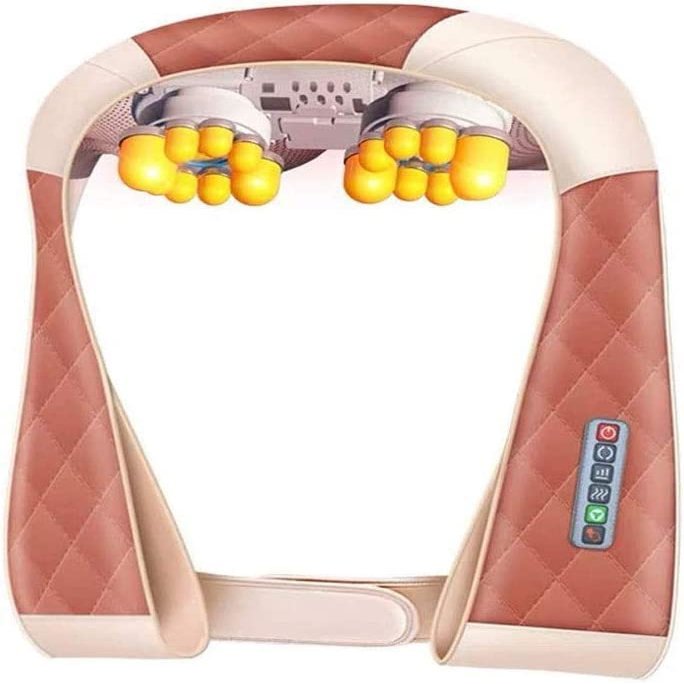 CAFFIA Shiatsu Back and Neck MassagerHeat for Muscle Pain Relief, with Heat Deep Kneading Massage for Neck, Back, Shoulder, Foot and Legs, Use at Home, Car, Office