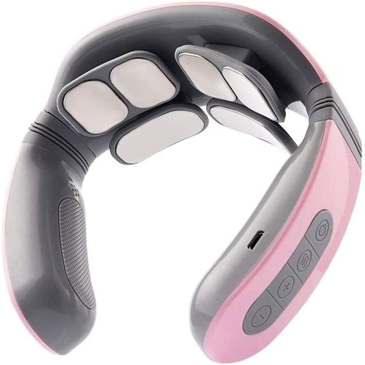 CAFFIA Intelligent Neck Massagers with Heat,Cordless Electric Cervical Massage 6 Modes 18 Levels Smart Deep Tissue Trigger Point Massage,Good Gift for Women Men at Office Home Sports Travel Car (Colo