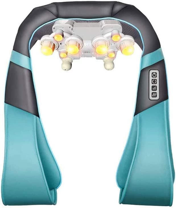 CAFFIA Back Massager, Shiatsu Back Neck Massager with Heat, Electric Shoulder Massager, Kneading Massage Pillow for Neck, Back, Shoulder, Foot, Leg, Muscle Pain Relief, Home,Office,Car Use