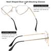 Gleyemor Heart Shaped Blue Light Glasses for Women Cute Computer Glasses (Gold) view 4