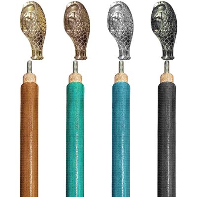 A.A.Nauticals Customizable Wooden and Leather Walking Stick Cane for Men, Women, and Seniors, Adjustable, Collapsible (4 Colors, Eagle Claw Brass Handle, AANWSPL-34) (WSPL-03-Golden Polished)