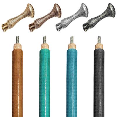 A.A.Nauticals Customizable Wooden and Leather Walking Stick Cane for Men, Women, and Seniors, Adjustable, Collapsible (4 Colors, Solid Brass Handle, AANWSPL-44) (WSPL-02-Silver Polished)