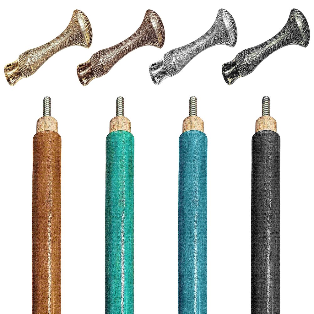 A.A.Nauticals Customizable Wooden and Leather Walking Stick Cane for Men, Women, and Seniors, Adjustable, Collapsible (4 Colors, Solid Brass Handle, AANWSPL-44) (WSPL-02-Silver Polished)