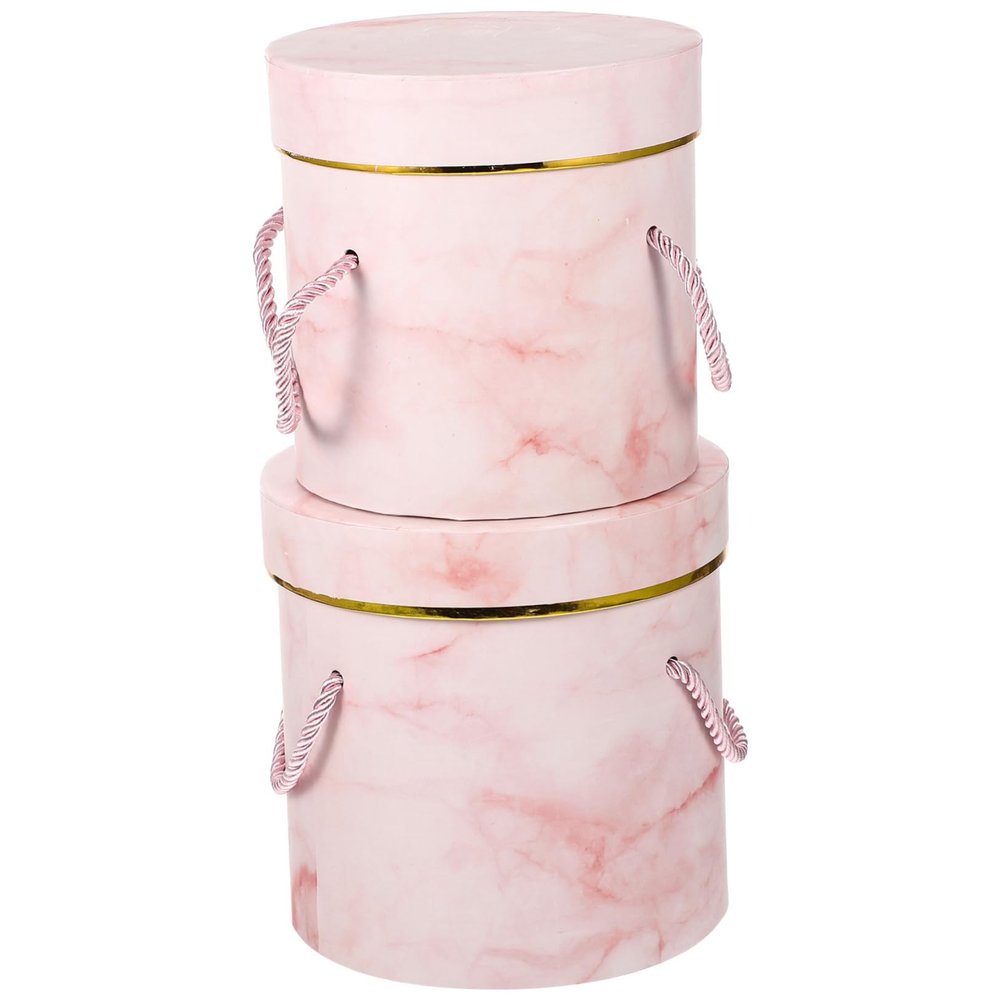 Anneome Portable Round Flower Packaging Box 5.51 Inch Handheld Cylinder Box for Valentine Wedding Birthday Floral Arrangements