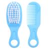 Beatifufu 1 Set Baby Brush and Comb Newborn Infant Massage Hair Brush Comb Kit Blue Soft Material Anti-Static Promote Circulati view 1