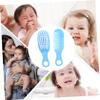Beatifufu 1 Set Baby Brush and Comb Newborn Infant Massage Hair Brush Comb Kit Blue Soft Material Anti-Static Promote Circulati view 3