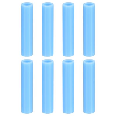 uxcell 8pcs Silicone Straw Tips, Metal Straw Covers, Soft Reusable Straws Tips Fit for 6mm/0.24" OD Stainless Steel Straws, Sky Blue