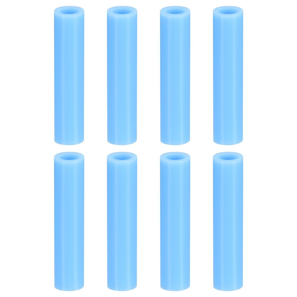 uxcell 8pcs Silicone Straw Tips, Metal Straw Covers, Soft Reusable Straws Tips Fit for 6mm/0.24" OD Stainless Steel Straws, Sky Blue