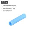 uxcell 8pcs Silicone Straw Tips, Metal Straw Covers, Soft Reusable Straws Tips Fit for 6mm/0.24" OD Stainless Steel Straws, Sky Blue view 3