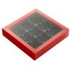 Restaurantware Sweet Vision 7.3 x 7.3 x 1.6 Inch Square Candy Boxes 100 Disposable Bakery Gift Boxes - 9 Compartments With Slidable Clear Lids Red Paper Boxes For Chocolate And Treats view 2