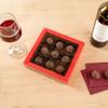 Restaurantware Sweet Vision 7.3 x 7.3 x 1.6 Inch Square Candy Boxes 100 Disposable Bakery Gift Boxes - 9 Compartments With Slidable Clear Lids Red Paper Boxes For Chocolate And Treats view 4